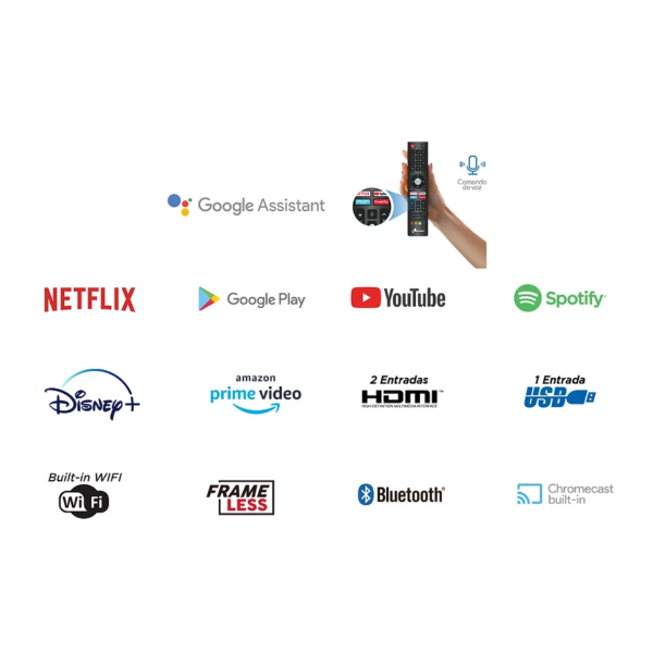 SMART TV RIVIERA RLED-AND32CHM5F 32&QUOT; FHD ANDROID GOOGLE TV  BLUETOOTH MANDO DE VOZ