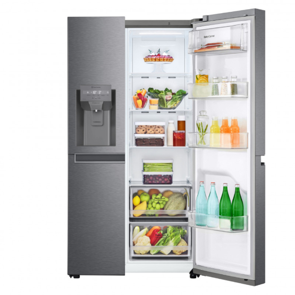 REFRIGERADOR LG GS65WPPK 612 LITROS SIDE BY SIDE  BRUSHED STEEL  LINEARCOOLING™ DARK GRAPHITE STEEL