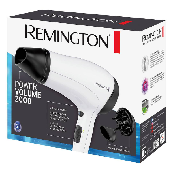 SECADORA DE CABELLO REMINGTON D3015 2 VEL 1875 WATTS 