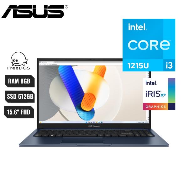 LAPTOP ASUS X1504ZA-NJ1154 15.6 " 8 GB RAM 512 GB SSD  CORE I3-1215U  SIN SISTEMA OPERATIVO  